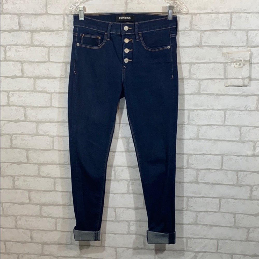 Express denim perfect mid rise legging jeans 4R